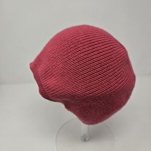 ATHLETA KNITWEAR FITTED BEANIE HAT CAP PINK DUSTY ROSE FINE MERINO WOOL WOMEN OS